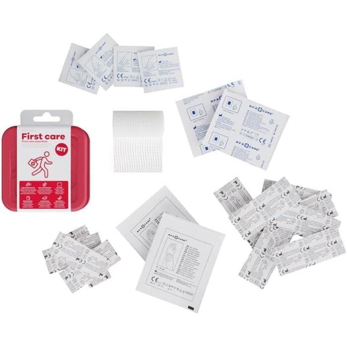 Mini Trousse De Premiers Secours 107 Pièces – étui étanche Nylon Compact – Pour Maison, Voiture, Camping, Rando, Scouts – 180g