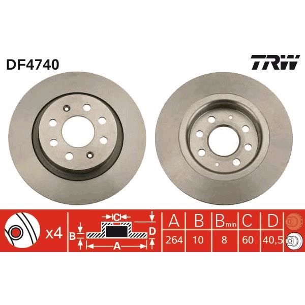 2 X TRW df6629 Disque de frein