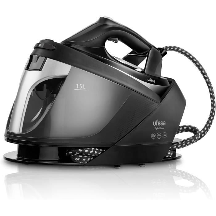 Centrale Vapeur Ufesa Digital Care 2600W7 BarsThermostat DigitalLED DisplayMode ECO et MAXSemelle CeramiqueCartouche Anti-C - Ufesa