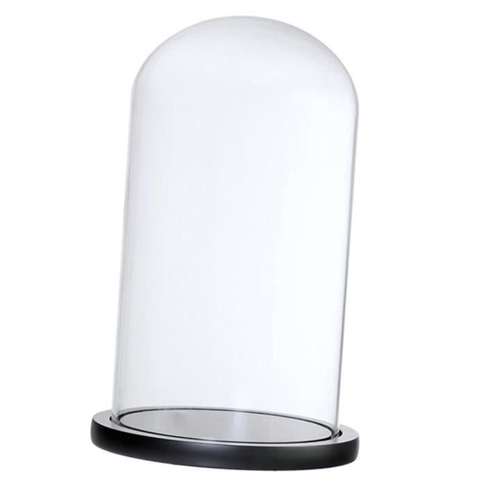 Cloche En Verre Avec Base Liège - 8x14.3cm - Pour Décoration, Collection Ou Mariage - Anti-Poussière