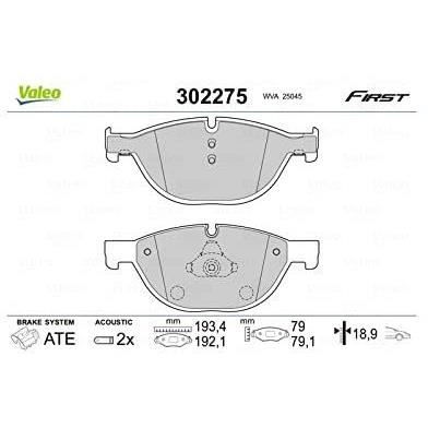 Plaquette de frein gamme first BMW 5 series 07.10> - VALEO - 302275