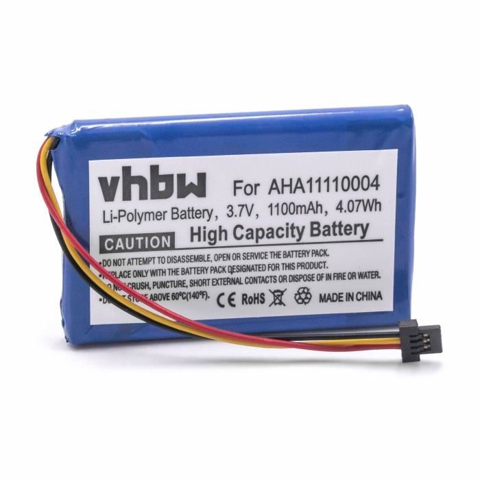 vhbw Li-Ion batterie 1100mAh (3.7V) pour système de navigation GPS TomTom Go 4FA50, 510, 520, 520 WIFI