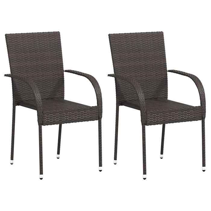 vidaXL Chaises empilables d'extérieur lot de 4 - vue 8