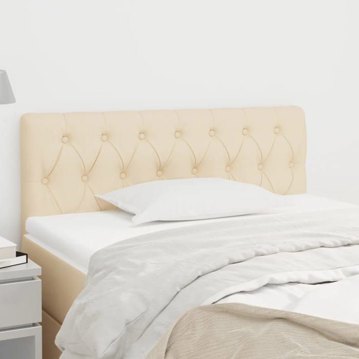 vidaXL Tête de Lit Meuble de Chambre à Coucher Accessoire de Lit Simple Tête de Cadre de Lit Maison Intérieur Crème 346331