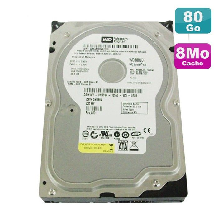 Western Digital Caviar SE WD800JD - vue 3