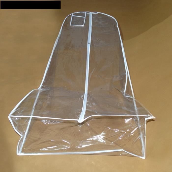Housse De Protection PVC Transparente Pour Robe De Mariée Longue - Dimensions 160x60 Cm, Anti-poussière