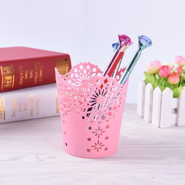 10 Pots à Crayons En Acrylique Transparent – Rangement Stylos, Pinceaux Maquillage, Fournitures Bureau
