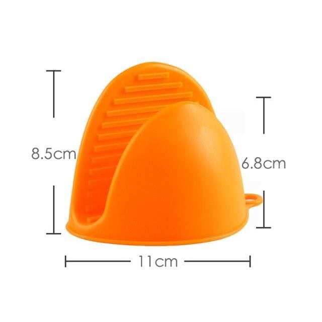 Mitaines De Four En Silicone épaissi - 2 Pièces, Anti-brûlure, Antidérapantes, Rouge, Pour Cuisine