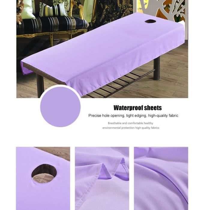 2 Housses De Table De Massage 80x190 Cm Avec Trou Visage - Imperméables, Lavables, Résistantes à L'huile