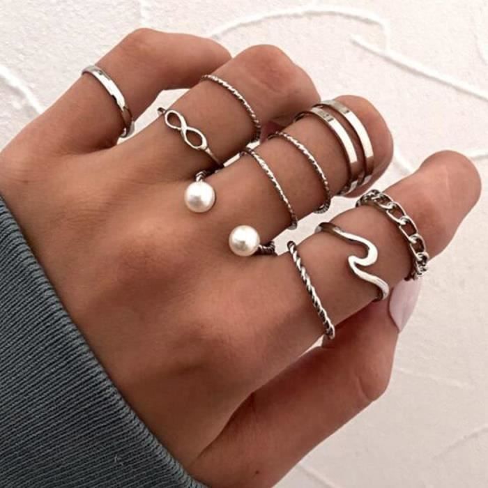 Lot de bagues femme argent clearance