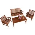 Deuba | Salon de jardin ATLAS • en Bois d´acacia • coussins anthracite | Ensemble table et chaise de jardin, mobilier, terrasse-1