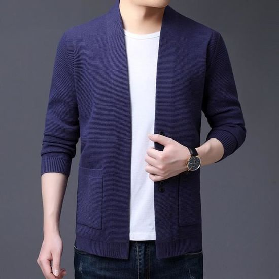 Brandit Cardigan Norweger Homme - Tricoté Chaud, Design Scandinave, Col Haut Polaire