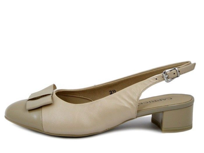 Escarpins Femme – CAPRICE Cuir souple Beige Confortable et