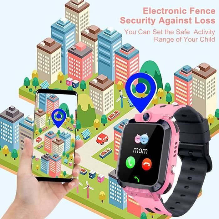 Montre Connectée Tracker GPS 4G Pour Enfant - Téléphone, SOS, Localisation, Neuf