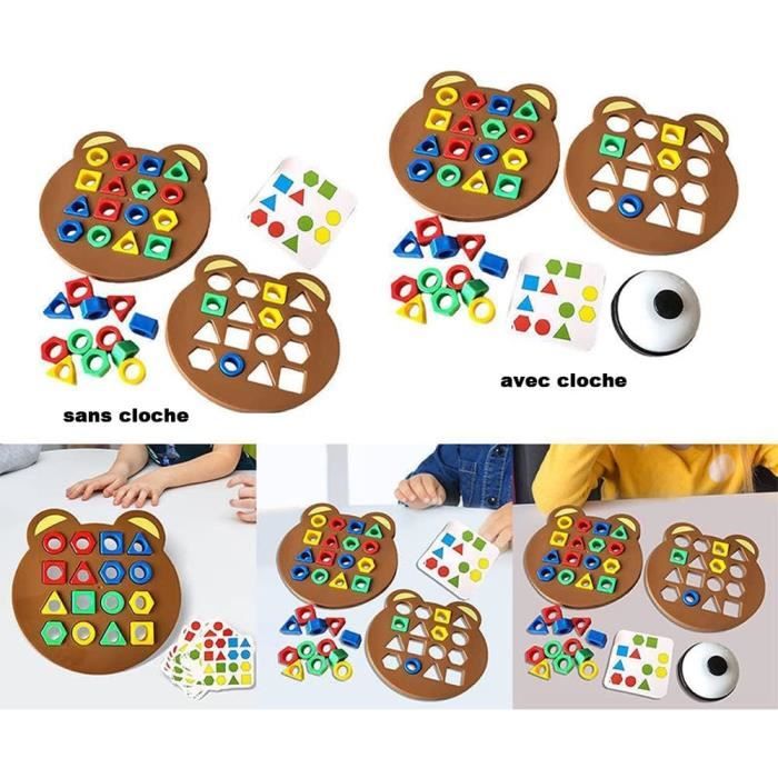 Etoilien Jeu d'Association en Formes d'ours (avec Cloche)