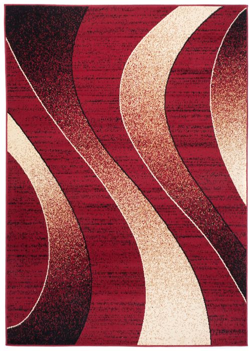 TAPISO Noyan Tapis Salon Bureau Moderne Rouge Unicolore Fin Tufté Feutre  120 x 170 cm