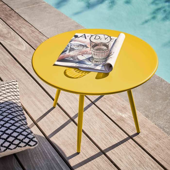 Lot de 2 tables basses gigognes de jardin en métal, palavas Oviala | La
