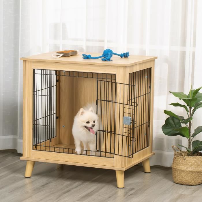 PawHut Cage pour chien cage pour animaux sur pied interieur meuble