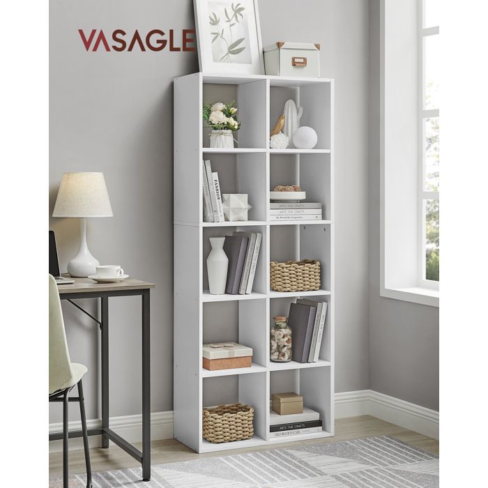 Bibliothèque HEXCELEN 10 Compartiments - Étagère Cubique Blanc, 30x80x136 Cm, Placement Vertical/horizontal, Rangement Pratique - 8