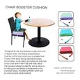 Réhausseur en cuir artificiel pour chaise de salle à manger enfant - Bleu-2