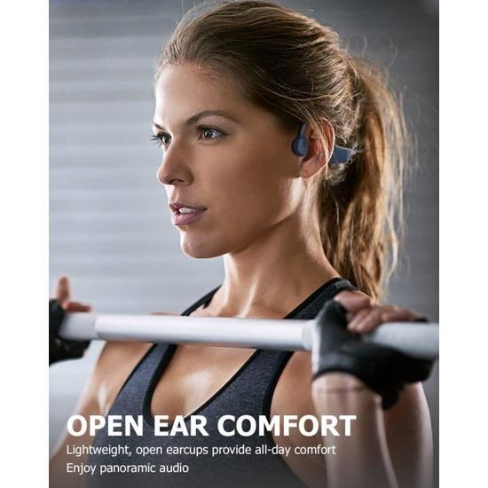 Casque Conduction Osseuse Bluetooth 6.0 Open Ear - Écouteurs Sport IPX7 Pour Course Cyclisme Fitness