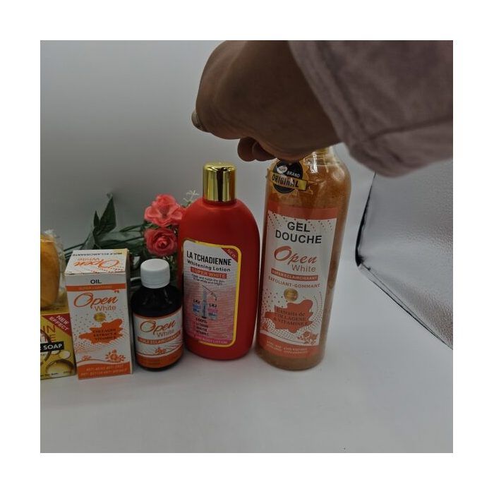 Gel Douche éclaircissant OPEN WHITE - Blanchissant, Gommant, Exfoliant Au Collagène Et Vitamines - 1000ml Neuf