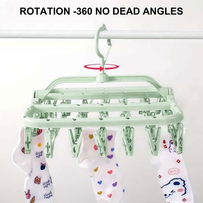 Lot De 12 Cintres Pliables Avec Clips - Plastique Voyage Maison Hôtel 3 Couleurs