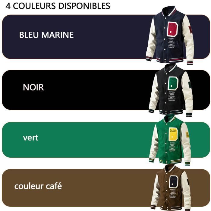 Veste Baseball GIJOVANA Unisexe Vintage Patchwork Lettres - Style Américain Rose/Bleu/Noir