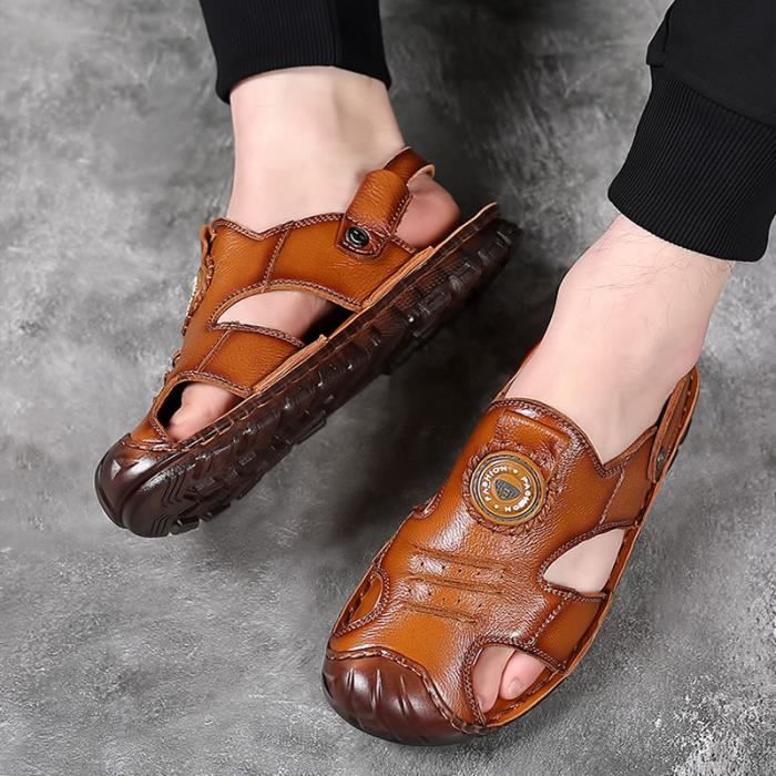 Mules homme cuir shop bout fermé