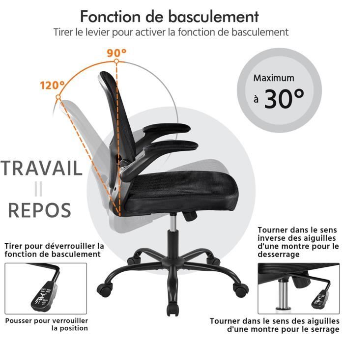 Yaheetech Chaise Bureau Similicuir Rose – Hauteur Réglable, Dossier Rembourré, Accoudoirs Amovibles, Roulette 360°, Ergonomique & Élégante