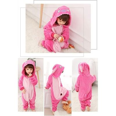 Pyjama Grenouillère Polaire à Capuche Pour Enfants 2-13 Ans - Combinaison Zippée, Thème Animaux