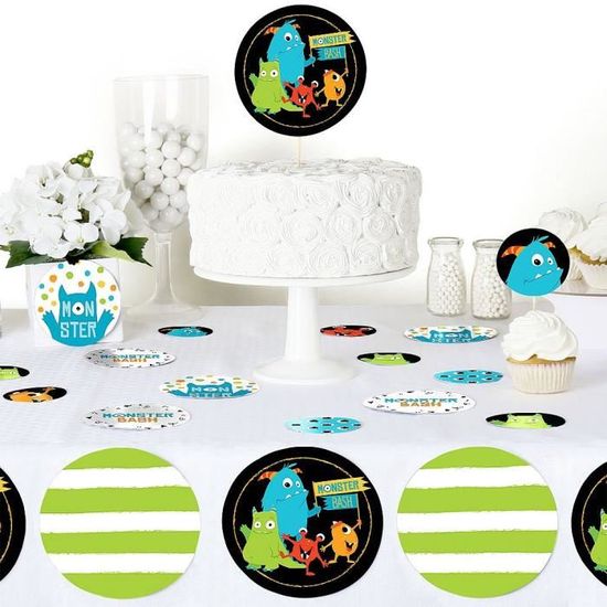 Monster Bash Fete D Anniversaire De Petit Monstre Ou Confetti De Cercle De Douche De Bebe Geant Decoration De Fete Mgg5n Cdiscount Beaux Arts Et Loisirs Creatifs