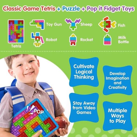 Silicone Sensory Fidget Toys pour Enfants Garçons Filles, Puzzle Pop Game  Pour Enfants Adultes Anti-stress & Relax Squeeze Toys - Meilleurs cadeaux  de puzzle