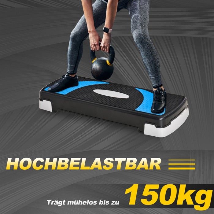 Stepper Aérobic Max Strength - 5 Niveaux Réglables - Rouge/noir - 120 Kg Max - Fitness