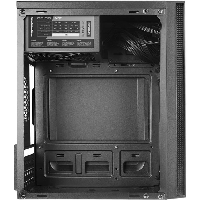 Boîtier PC Micro ATX Compact, Refroidissement par Mailles en Façade,  Alimentation 500W, USB 3.0, Noir[95] - Cdiscount Informatique