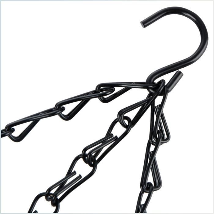 Chaîne Suspension Panier 4 Chaînes Suspension Panier Métal - Longueur 18" - Support 33lb - Pour Pots De Fleurs, Décoration Chaînes Métal Argenté