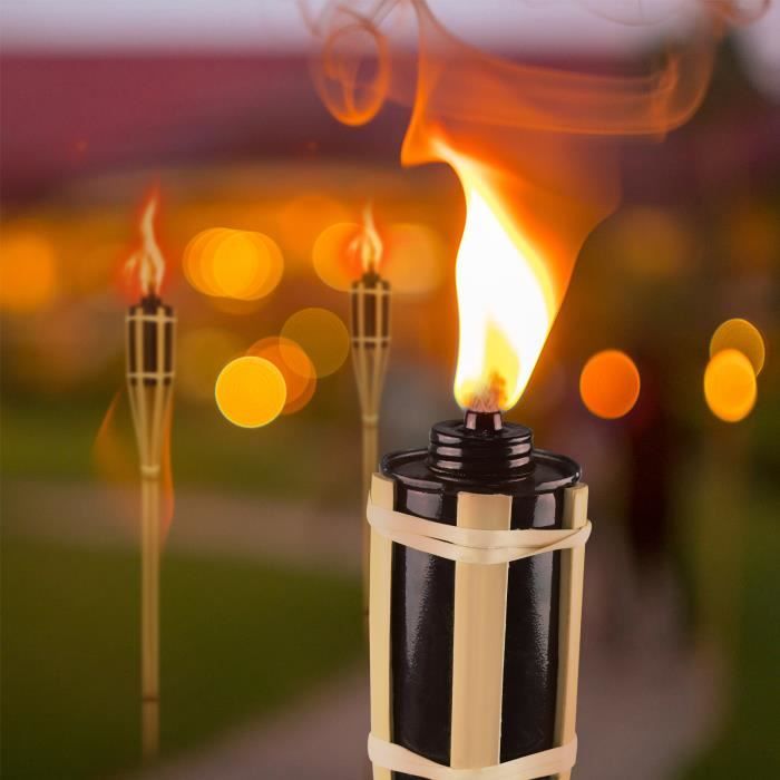 Aufun Torche de jardin en bambou, Set de 12 torches en bambou Torche, torches à huile pour l Aufun Torche de jardin en bambou, Set de 12 torches en bambou Torche, torches à huile pour l