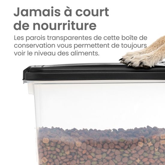 Récipient Hermétique Pour Croquettes Chien - 10 Litres, Avec Doseur, Garde La Fraîcheur