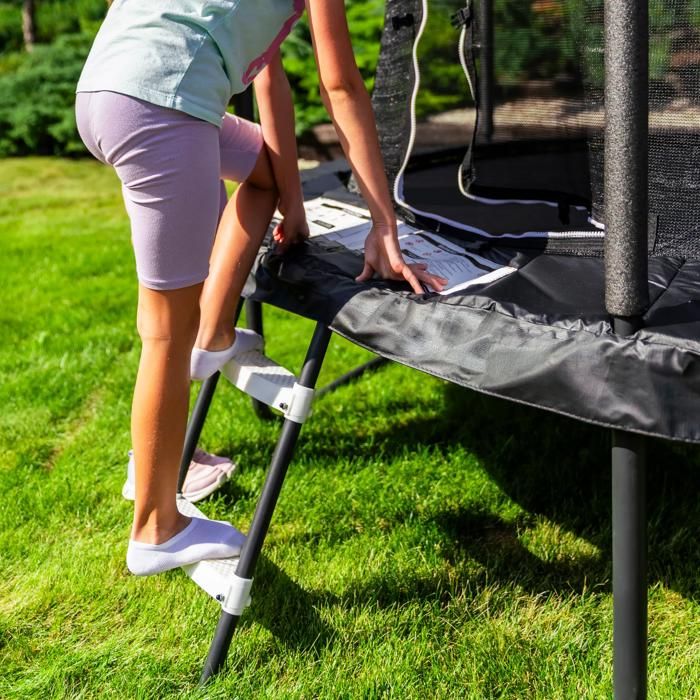 Trampoline Jardin 244cm KESSER - Certifié TÜV GS - Filet Sécurité + Échelle - 150kg Charge Max - Enfants