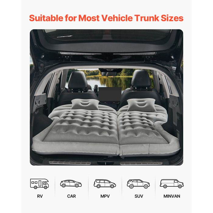 Matelas gonflable pour voiture lit de voyage floqué pour 2-3 personnes Matelas gonflable pour voiture lit de voyage floqué pour 2-3 personnes