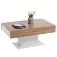 🎀6228CHIC - Table de salon Table basse Meuble TV Style Industriel contemporain - Table à thé Table d'appoint Table gigogne -Chêne a-0