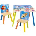 Ensemble de Table et chaises pour Enfant, Set 1 Table et 2 chaises en MDF Robuste Motif, Monde sous-Marin 0004ETZY-0