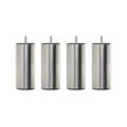 4 pieds cylindriques inox 15 cm-0