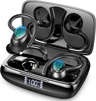Écouteurs sans fil Bluetooth 5.1 Casque de Sport Réduction du Bruit avec Mic Crochets d’oreille IPX7 étanches Basses Profondes 48H