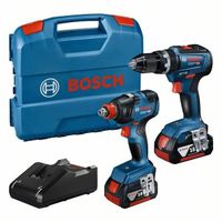 Kit 3 outils Bosch Professional Visseuse à chocs/boulonneuse GDX 18V-200 + Perceuse à percussion GSB 18V-55 + L-CASE - 06019J2208