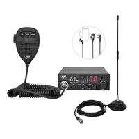 Pack PNI Radio Escort HP 8001L ASQ, 4W, 12V, 40 canaux + Antenne CB Extra 40 avec Aimant Inclus, Longueur 45 cm, 30W 