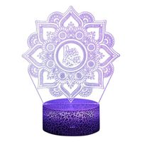 Islam Eid Ramadan lumière LED, lampe de lune 3d avec toucher 16 couleurs, cadeaux Moubarak pour la décoration intérieure, croya
