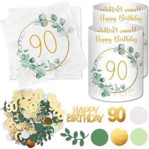Déco Anniversaire 60 Ans – 9 Centres De Table Nid D'abeille Dorés + Confettis Happy Birthday – Homme/Femme