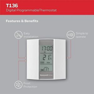 THERMOSTAT D'AMBIANCE Honeywell Home T136 Thermostat programmable,Blanc