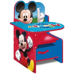 BUREAU BÉBÉ - ENFANT Chaise de Bureau - DISNEY - Mickey Mouse - Rouge - Avec Bac de Rangement Amovible